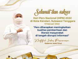 Gubernur Khofifah Harap Pers Terus Tingkatkan Kualitas Karya Jurnalistik Hadapi Disrupsi Informasi