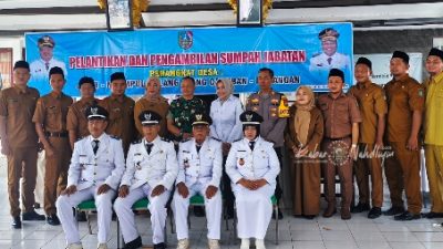 Pelantikan Perangkat Desa di Jogoroto, Camat Ajak Rawat Kebersamaan dan Tanggung Jawab Pelayanan